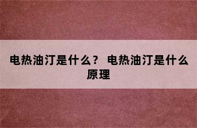 电热油汀是什么？ 电热油汀是什么原理